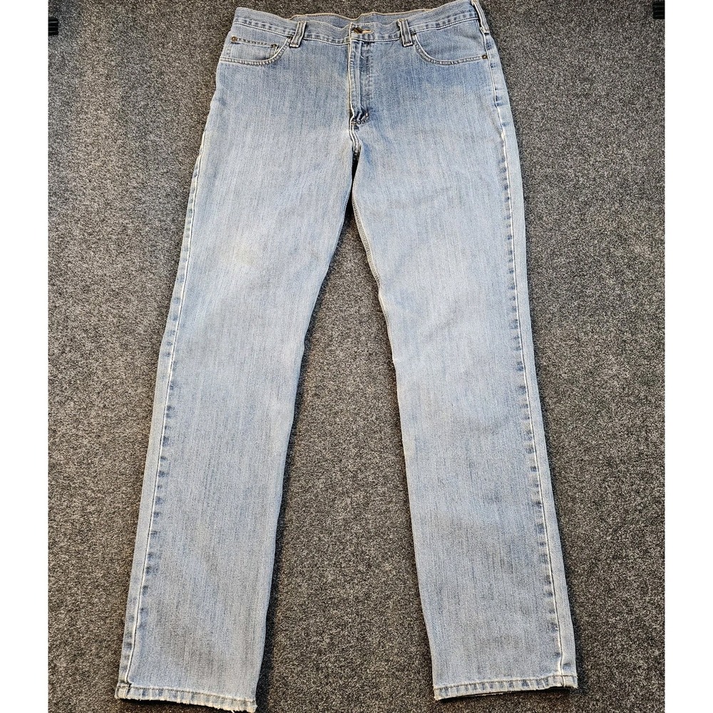 Carhartt Jeans Men's‎ 38x36 Light Wash Straight Traditional Fit Denim Workwear